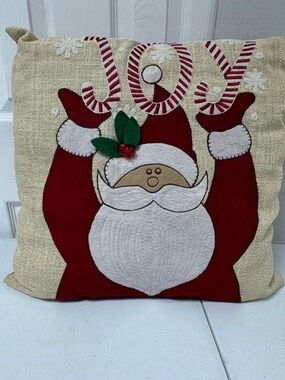 Decorative Santa-themed Christmas‎ Pillow.